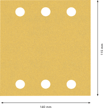 Foglio di carta abrasiva Bosch EXPERT C470 115x140 mm con fori antipolvere.