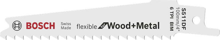 Lama per seghetto alternativo Bosch S511DF per legno e metallo.