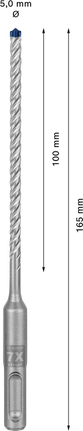 Punta per trapano a percussione Bosch EXPERT SDS plus-7X 5x100x165 mm.