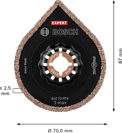 Piastra per stuccatura in metallo duro Bosch EXPERT 3 max AVZ 70 RT4.