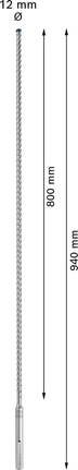 Punta per trapano a percussione Bosch EXPERT SDS max-8X 12x800x940 mm.