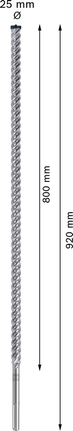 Punta per trapano a percussione Bosch EXPERT SDS max-8X 25x800x920mm.