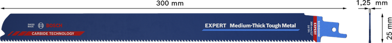 Lama per sega alternativa Bosch EXPERT S 1255 HHM per metalli tenaci di medio spessore.