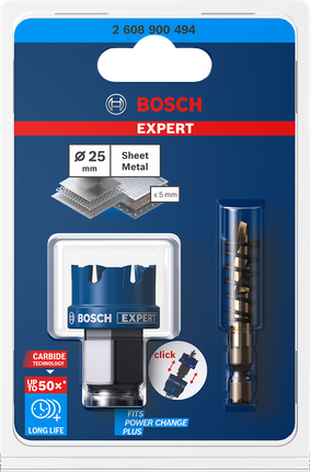 Sega a tazza per lamiera Bosch Expert da 25 mm.