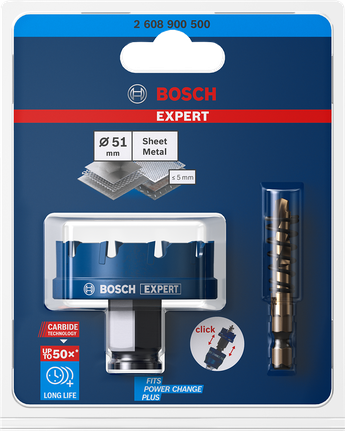 Sega a tazza per lamiera Bosch Expert da 51 mm.