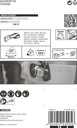 Piastra abrasiva Bosch EXPERT AVZ 90 RT10 da 90 mm.
