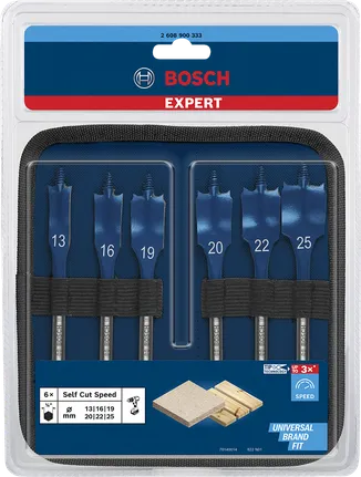 Set di punte a forare Bosch da 13–25 mm.