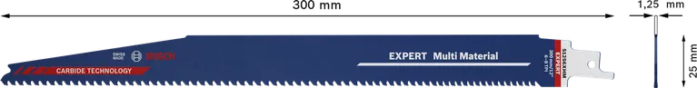 Lama per sega alternativa Bosch EXPERT Multi Material da 300 mm.