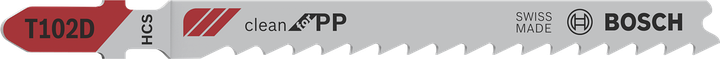 Lama per seghetto alternativo Bosch T102D per tagli netti su plastica PP.