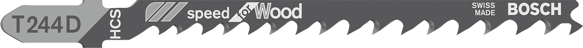 Lama per seghetto alternativo Bosch T244D per un taglio rapido del legno.