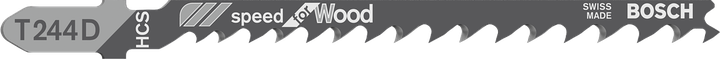 Lama per seghetto alternativo Bosch T244D per un taglio rapido del legno.