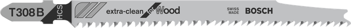 Lama per seghetto alternativo Bosch T308B per tagli del legno estremamente puliti.