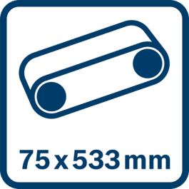  Dimensioni del nastro abrasivo 75 x 533 mm