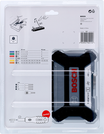 Set di punte per cacciavite Bosch da 45 pezzi.