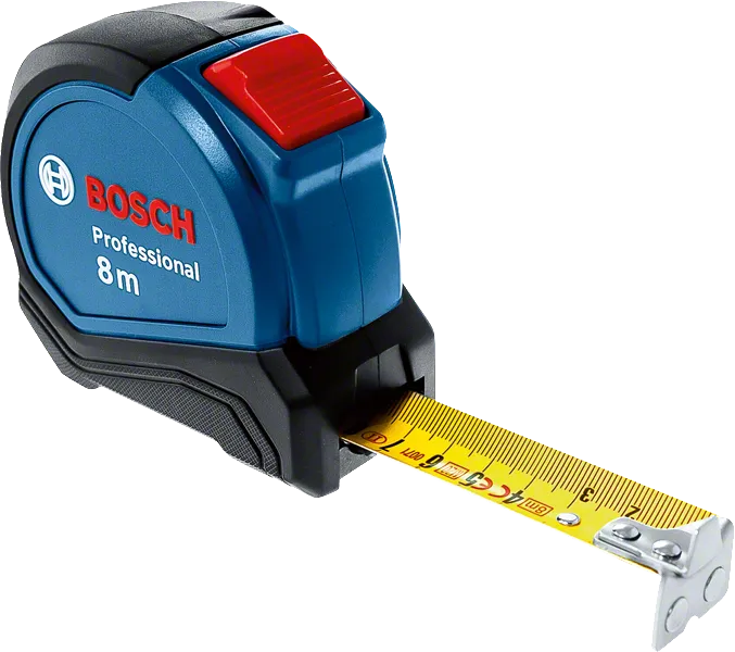 Metro a nastro professionale Bosch da 8 m per misurazioni precise.