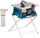 Sega circolare da banco Bosch GTS 18V-216 con supporto pieghevole.