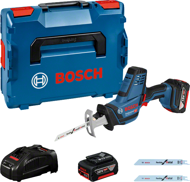 Set di seghetti alternativi a batteria Bosch con custodia.