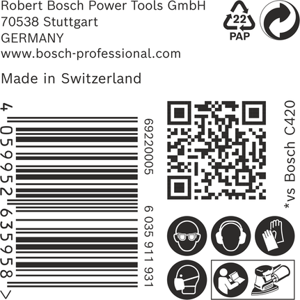 Carta abrasiva Bosch EXPERT C470 100×150 mm G 240.