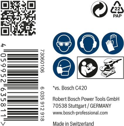 Bosch EXPERT M480 Rete abrasiva 80 x 133 mm G 80 50 pz.