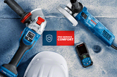 Elettroutensili Bosch e casco.