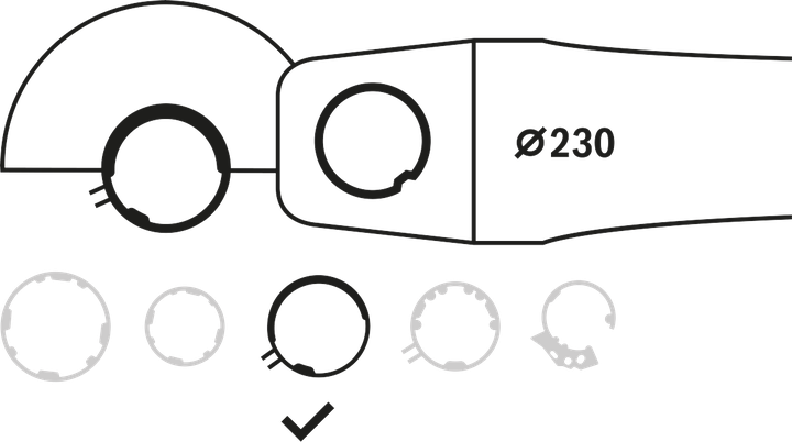 Protezione combinata Bosch da 230 mm per smerigliatrice angolare.