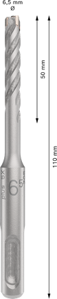 Punta per trapano a percussione Bosch PRO SDS plus-5X 6,5x50x110 mm.