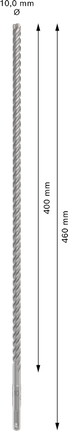Punta per trapano a percussione Bosch PRO SDS plus-5X da 10 mm, lunghezza 460 mm.