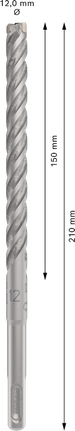 Punta per trapano a percussione Bosch PRO SDS plus-5X 12x210 mm.