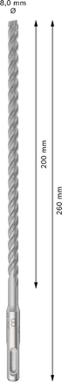 Punta per trapano a percussione Bosch PRO SDS plus-5X 8x200x260 mm.
