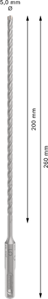 Punta per trapano a percussione Bosch PRO SDS plus-5X 5x200x260 mm.