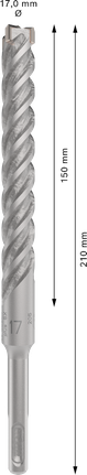 Punta per trapano a percussione Bosch PRO SDS plus-5X 17 x 210 mm.