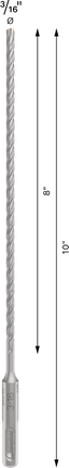Punta per trapano a percussione Bosch PRO SDS plus-5X 3/16" x 8" x 10".