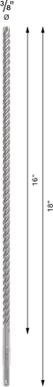 Punta per trapano a percussione Bosch PRO SDS plus-5X 3/8" x 16" x 18".