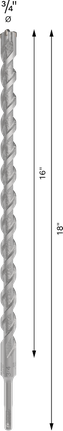 Punta per trapano a percussione Bosch PRO SDS plus-5X 3/4" x 16" x 18".