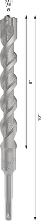Punta per trapano a percussione Bosch PRO SDS plus-5X 7/8" x 10".