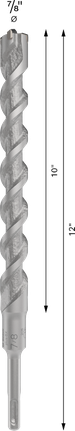 Punta per trapano a percussione Bosch PRO SDS plus-5X 7/8" x 12" per foratura del calcestruzzo.