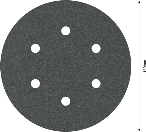 Disco abrasivo Bosch PRO F355 da 150 mm con 6 fori.
