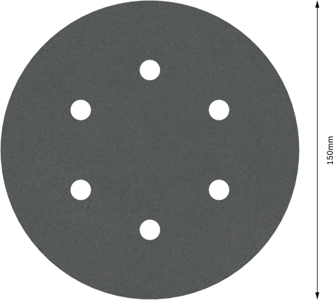 Disco abrasivo Bosch PRO F355 da 150 mm con 6 fori.