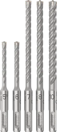 Set di punte per trapano a percussione Bosch PRO SDS plus-5X, 5 pezzi di misure assortite.
