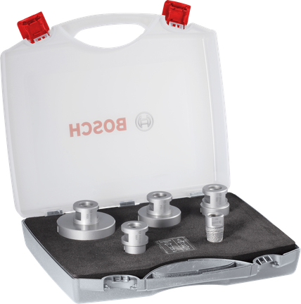 Set di frese a tazza in ceramica Bosch PRO Dry Core Cutter da 5 pezzi in valigetta.