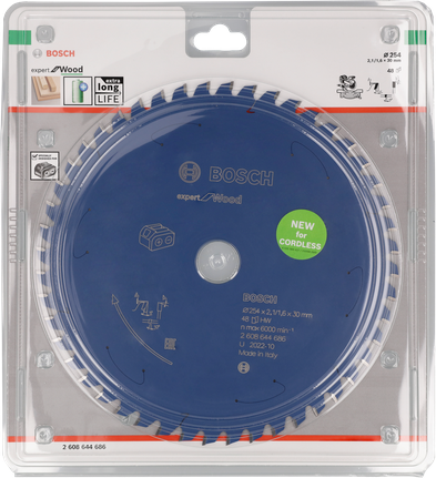 Lama per sega circolare Bosch Expert for Wood 254×2,1/1,6×30 T48.