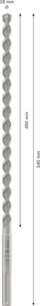 Punta per trapano a percussione Bosch PRO SDS max-4 18 x 400 x 540 mm.