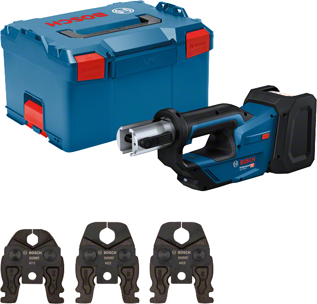 Set di presse Bosch 18V-19 con valigetta e ganasce.