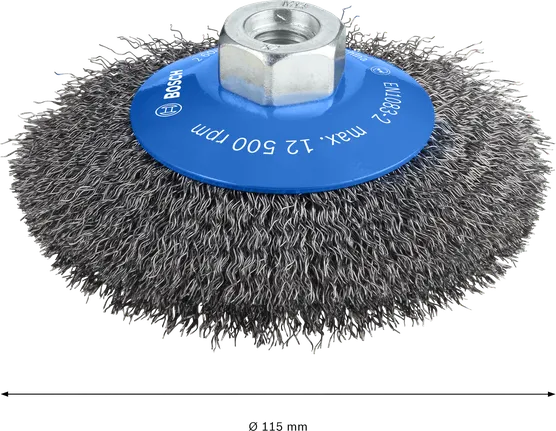 Spazzola smussata Bosch PRO Metal Clean, 115 mm per filettatura M14.