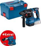 Martello perforatore Bosch GBH 18V-22 con valigetta e aspiratore per la polvere aggiuntivo.