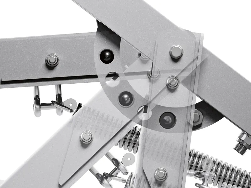 Dettaglio della cerniera degli accessori del sistema Bosch GHT 130.