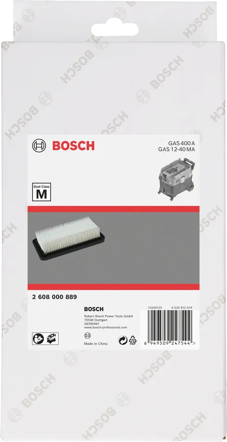 Filtro pieghettato piatto PES Bosch.