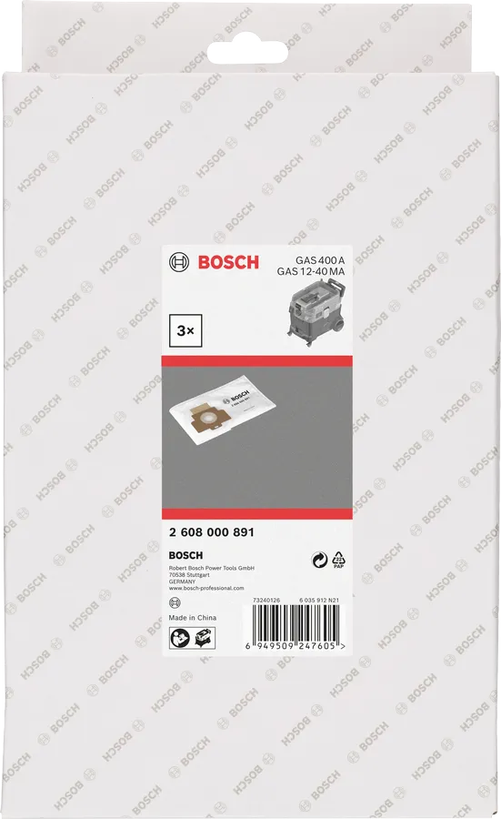 Sacchetto in pile Bosch per GAS 400A/GAS 12-40NA.