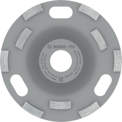 Testa di levigatura per calcestruzzo Bosch PRO da 125 mm per la levigatura delle superfici.