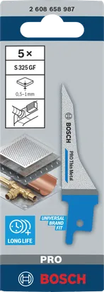 Bosch PRO Thin Metal S 325 GF 85 mm 5 pezzi.
